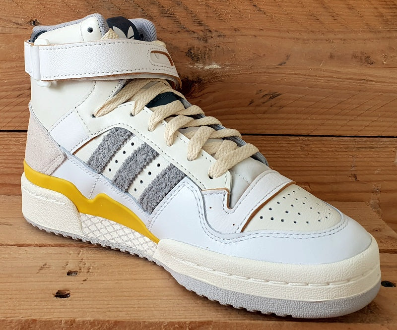 Adidas Forum 84 High Leather Trainers UK4.5/US5/EU37 GY5727 White/Yellow