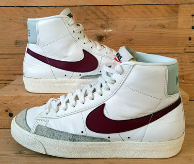 Nike Blazer 77 Mid Leather Trainers UK6/US7/EU40 BQ6806-120 White/Burgundy