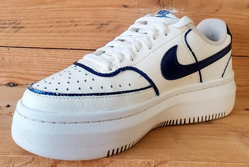 Nike Court Vision Alta Leather Trainers UK4/US6.5/EU37.5 DM0113-102 White/Blue