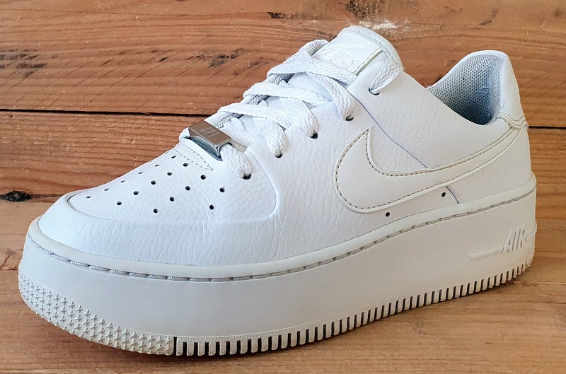 Nike Air Force 1 Sage Low Leather Trainers UK3/US5.5/E36 AR5339-100 Triple White