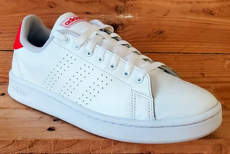 Adidas Neo Advantage Low Leather Trainers UK10/US10.5/EU44.5 F36422 White/Red