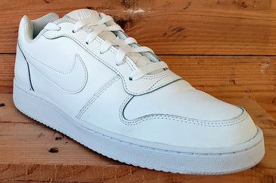 Nike Ebernon Low Leather Trainers UK8/US9/EU42.5 AQ1775-100 Triple White