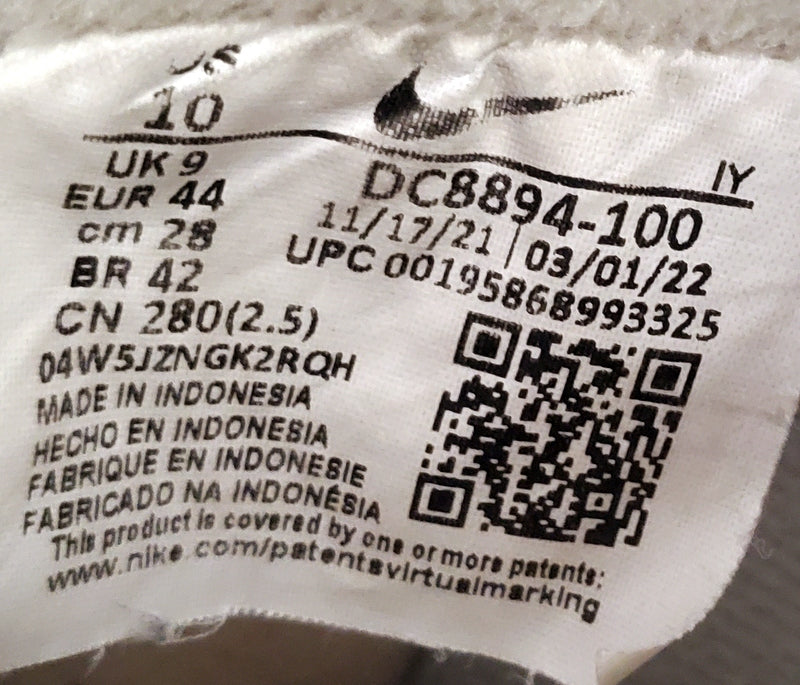 Nike Air Force 1 Jewel Low Leather Trainers UK9/US10/E44 DC8894-100 Pale Vanilla