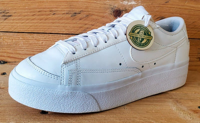 Nike Blazer Platform Leather Trainers UK4/US6.5/EU37.5 DJ0292-100 Triple White