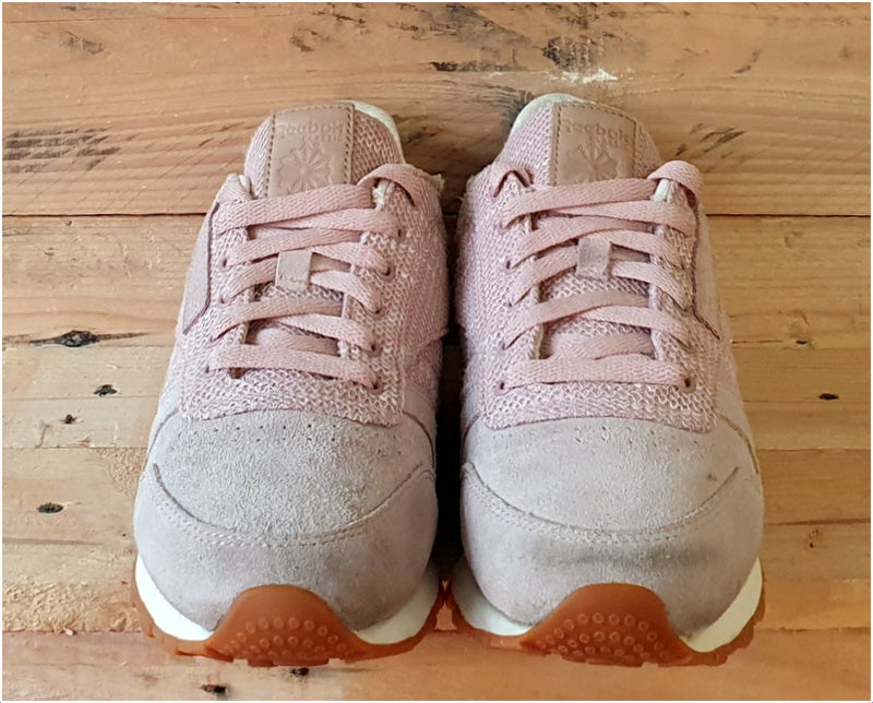 Pink suede reebok on sale