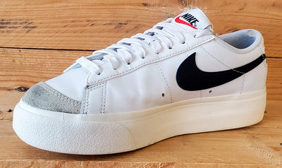 Nike Blazer Platform Low Leather Trainers UK4.5/EU7/EU38 DJ0292-101 White/Black