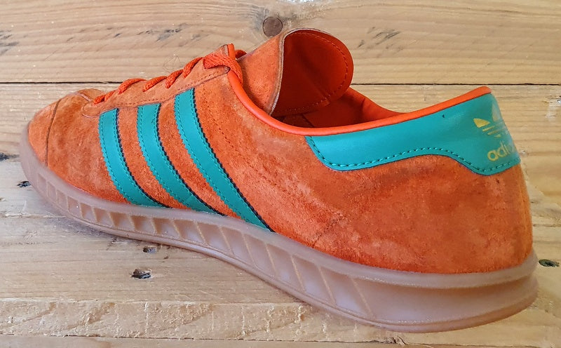 Adidas Originals Hamburg Low Suede Trainers UK8.5/US9/EU42.5 H00447 Orange/Green