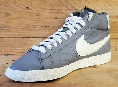 Nike Blazer Mid Leather Trainers UK9/US11.5/EU44 525366-001 Wolf Grey/White
