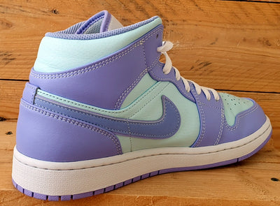 Nike Air Jordan 1 Mid Leather Trainers UK8.5/US9.5/EU43 554724-500 Purple Aqua