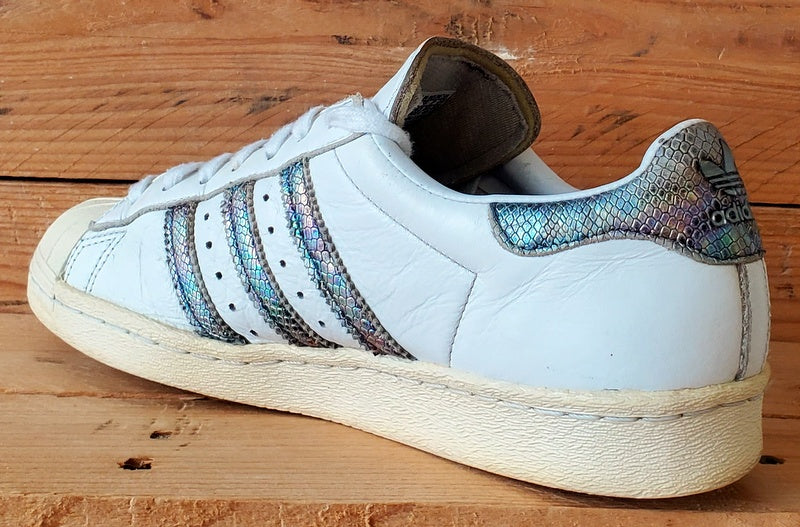 Adidas Superstar Low Leather Trainers UK8/US8.5/EU42 BZ0148 White/Iridescent