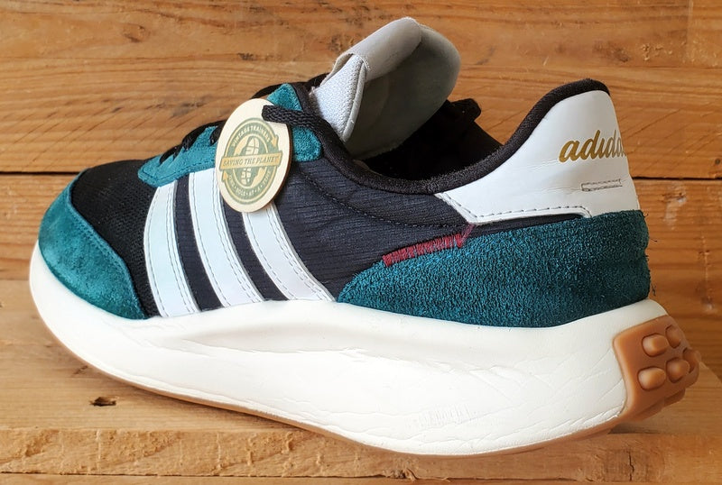 Adidas Run 70s Low Suede/Textile Trainers UK9/US9.5/EU43 GY3887 Green/Black