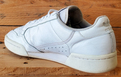 Adidas Continental 80 Low Leather Trainers UK9.5/US10/EU44 CG7120 Triple White