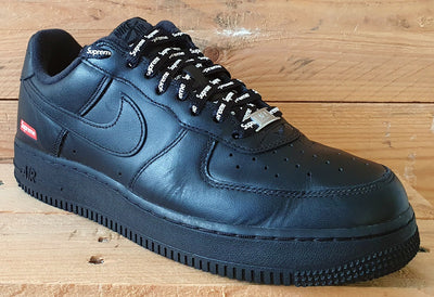 Nike Air Force 1 Low Supreme Leather Trainers UK7/US8/EU41 CU9225-001 Black