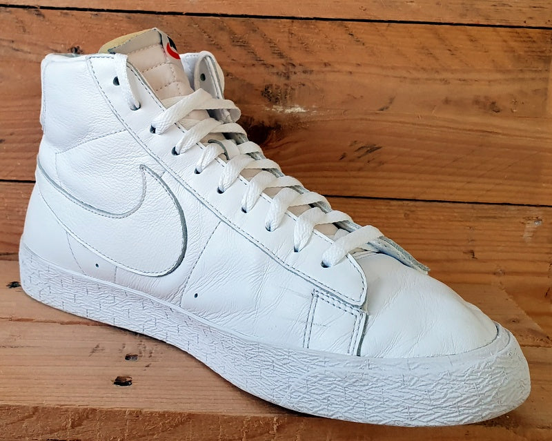 Nike Blazer Leather High Trainers UK9/US10/EU44 CW4649-991 Triple White