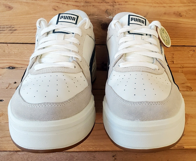 Puma Low Leather/Suede Trainers UK10.5/US11.5/EU45 390652-01 Cream/Black