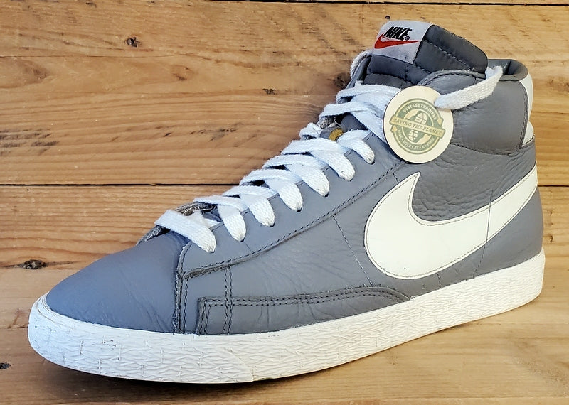 Nike Blazer Mid Leather Trainers UK9/US11.5/EU44 525366-001 Wolf Grey/White
