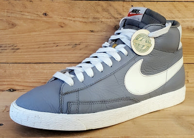 Nike Blazer Mid Leather Trainers UK9/US11.5/EU44 525366-001 Wolf Grey/White