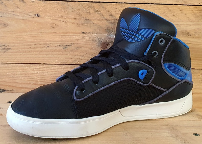 Adidas Attitude Vulc West Mid Leather Trainers UK9 US9.5 EU43 G64293 Black Blue