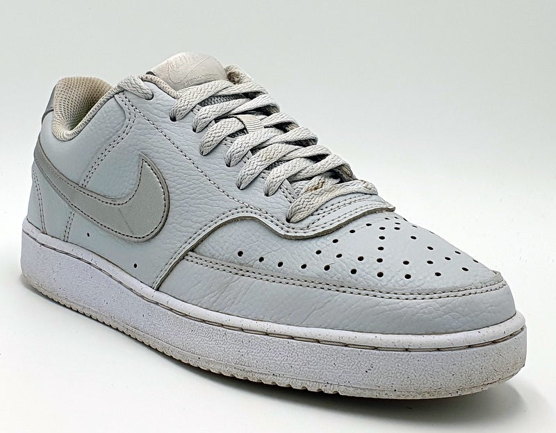 Nike Court Vision Low Leather Trainers DH3158-002 Grey/Silver UK6/US8.5/EU40