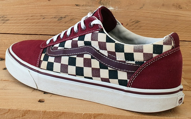 Vans Off The Wall Canvas Trainers UK9.5/US10.5/EU44 500714 Burgundy Checkerboard