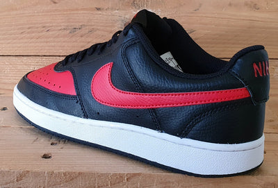 Nike Court Vision Low Leather Trainers UK7/US8/EU41 DV6488-001 Black/Red