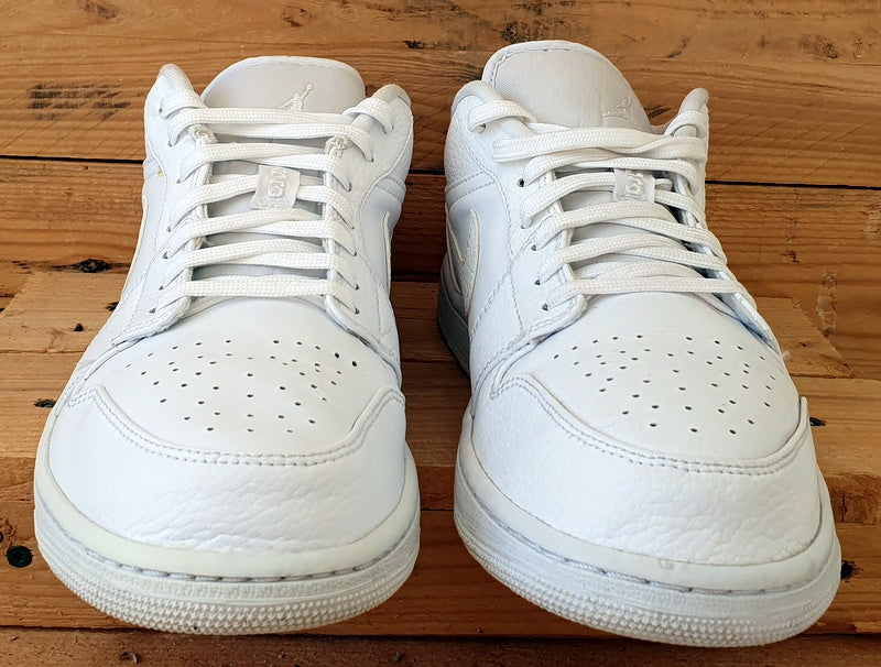 Nike Air Jordan 1 Leather Trainers 553558-130 Triple White UK10.5/US11.5/EU45.5