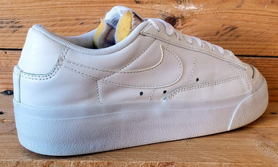 Nike Blazer Platform Low Leather Trainers UK4.5/US7/EU38 DJ0292-100 Triple White