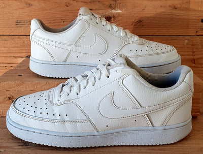 Nike Court Vision Low Leather Trainers UK7/US9.5/EU41 DH3158-100 Triple White