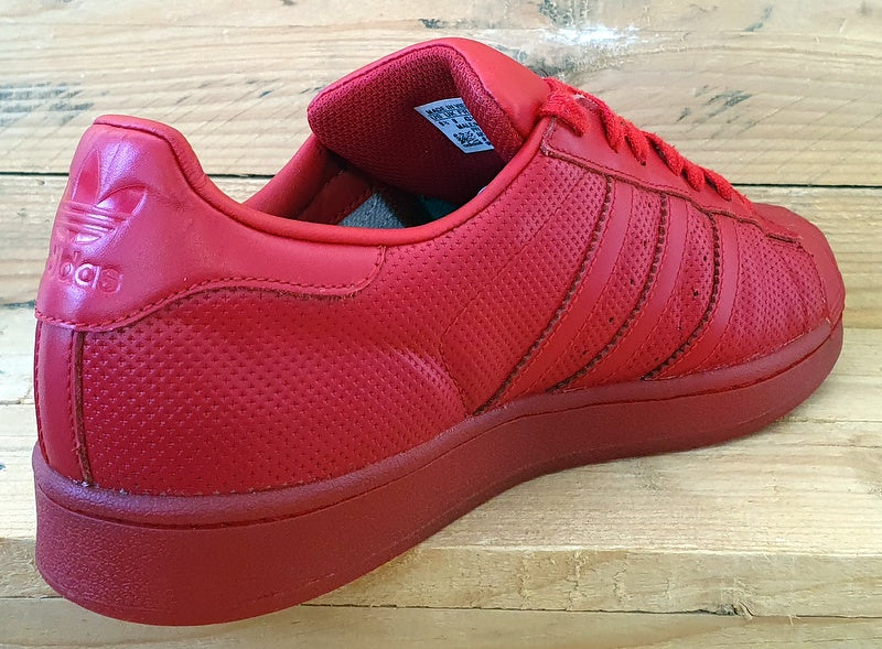 Adidas Superstar Adicolour Low Leather Trainers UK9 US9.5 EU43 S80326 Triple Red VintageTrainers