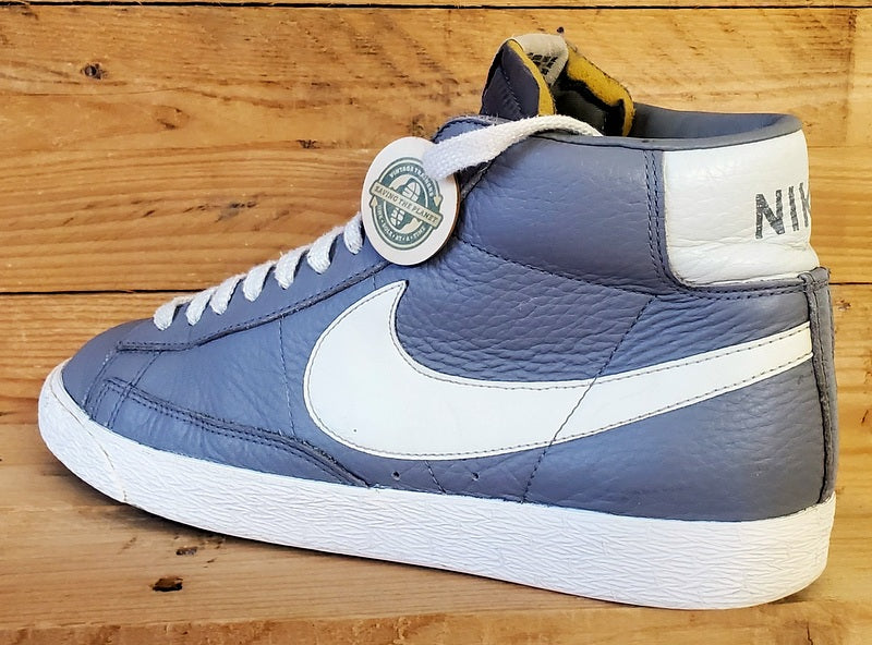 Nike Blazer Mid Leather Trainers UK9/US11.5/EU44 525366-001 Wolf Grey/White