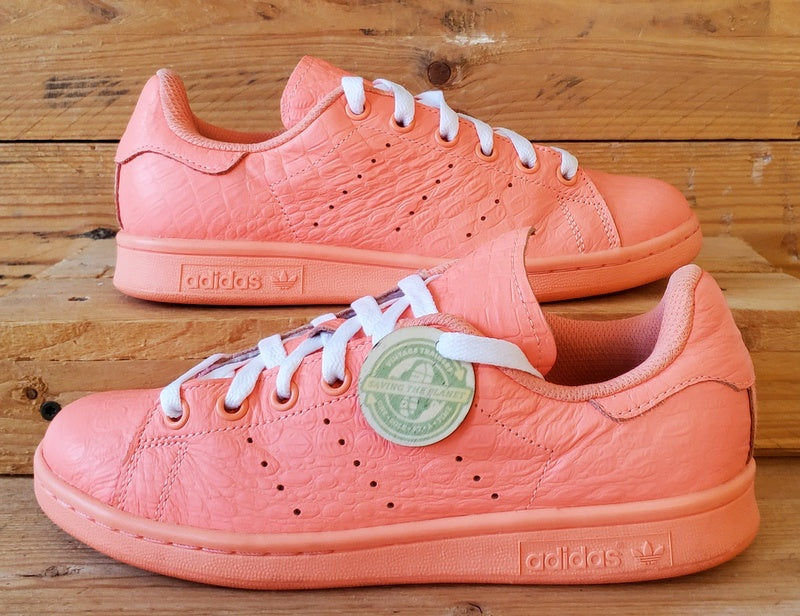 Adidas Stan Smith Low Leather Trainers UK4.5/US6/EU37 AQ6807 Peach Sunglow