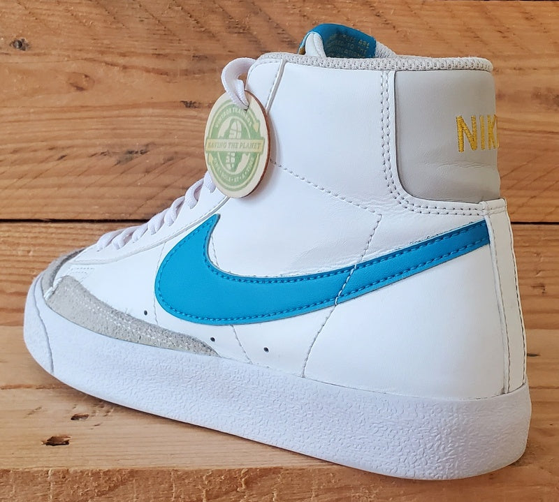 Nike Blazer 77 Mid Leather Trainers UK5/US5.5Y/EU38 DA4086-107 White/Blue
