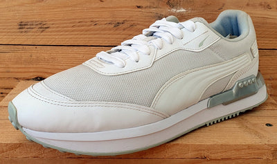 Puma City Rider Low Textile Trainers 383411-02 Triple White UK10.5/US11.5/EU45