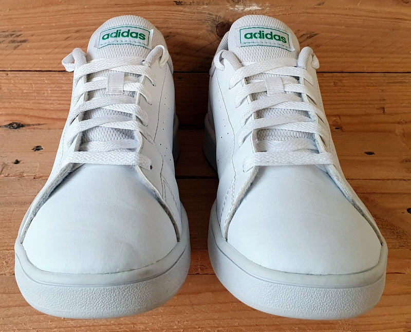 Adidas Advantage Low Leather Trainers UK5/US5.5/EU38 EF0213 White/Green