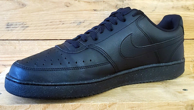 Nike Court Vision Low Leather Trainers UK10/US11/EU45 DH2987-002 Triple Black