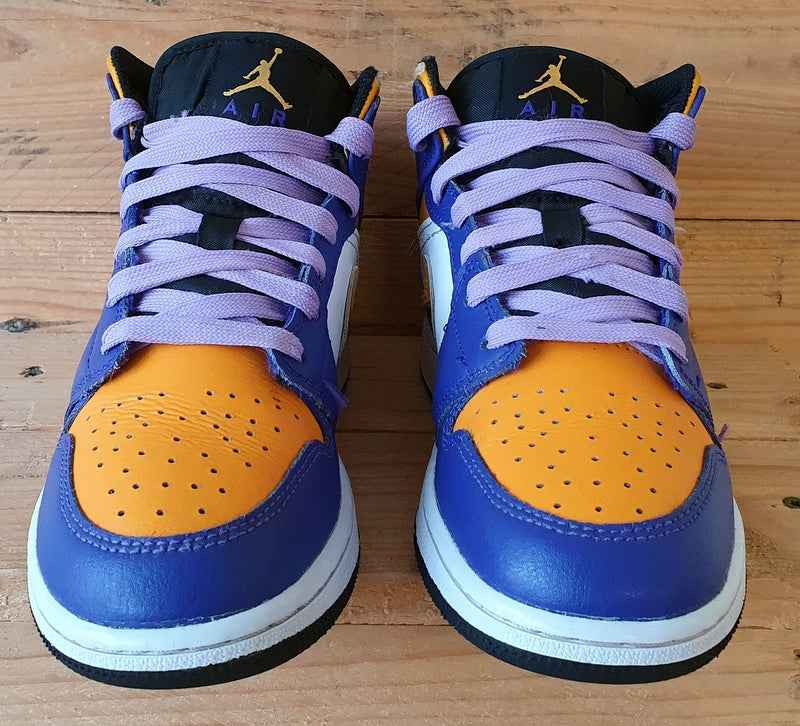 Nike Air Jordan 1 Mid Leather Trainers UK3.5/US4Y/EU36 DQ8423-517 Lakers Purple