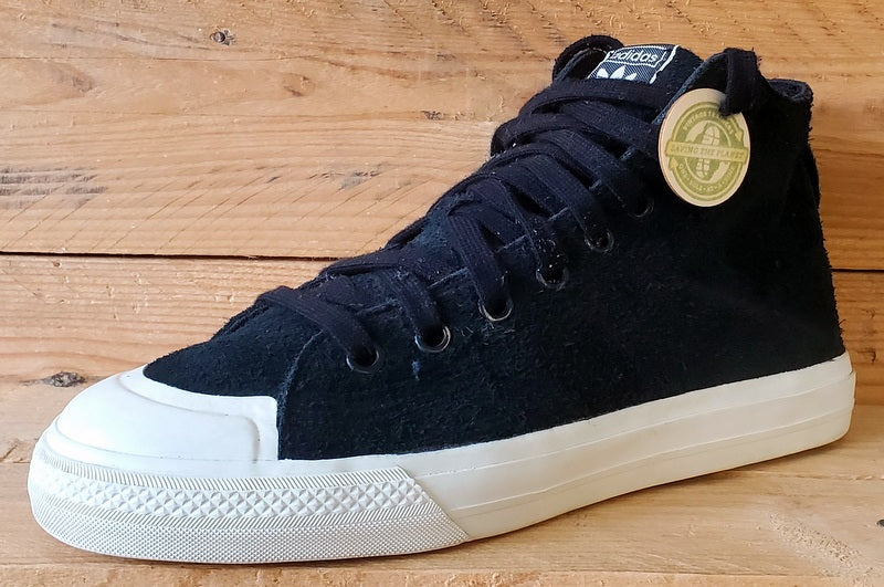 Adidas Nizza Mid Suede Trainers UK9/US9.5/EU43 EE5611 Black/White