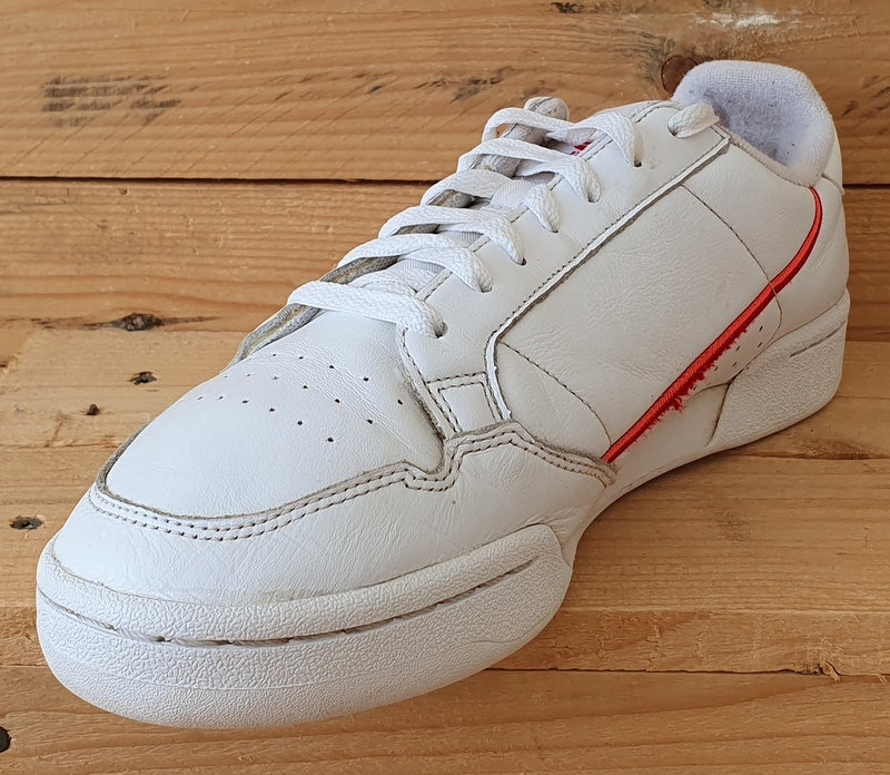 Adidas Continental 80 Low Leather Trainers UK9/US10.5/E43 EE5562 White/Flash Red