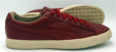 Puma Clyde Luxe Low Leather Trainers 352814 05 Red/Cream UK10/US11/EU44