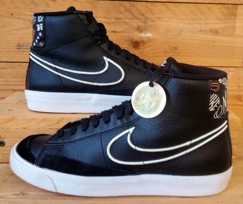 Nike Blazer 77 Playful Fonts Leather Trainers UK5.5/US6Y/EU38.5 DJ0265-001 Black