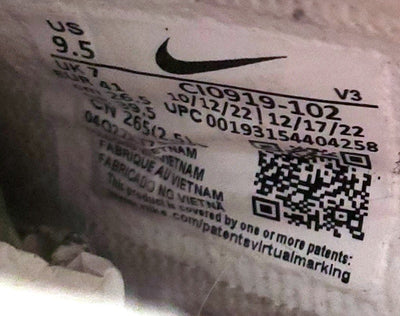 Nike Air Force 1 Shadow Low Leather Trainers UK7/US9.5/EU41 CI0919-102 White