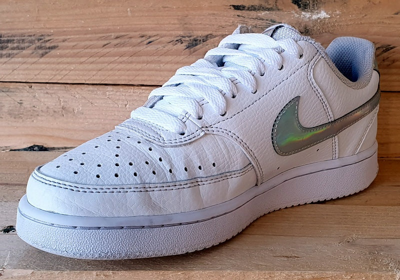 Nike Court Vision Low Leather Trainers UK4/US6.5/EU37.5 CW5596-100 White/Chrome