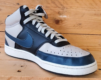 Nike Court Vision Mid Leather Trainers UK7/US8/EU41 DN3577-004 Light Iron Ore