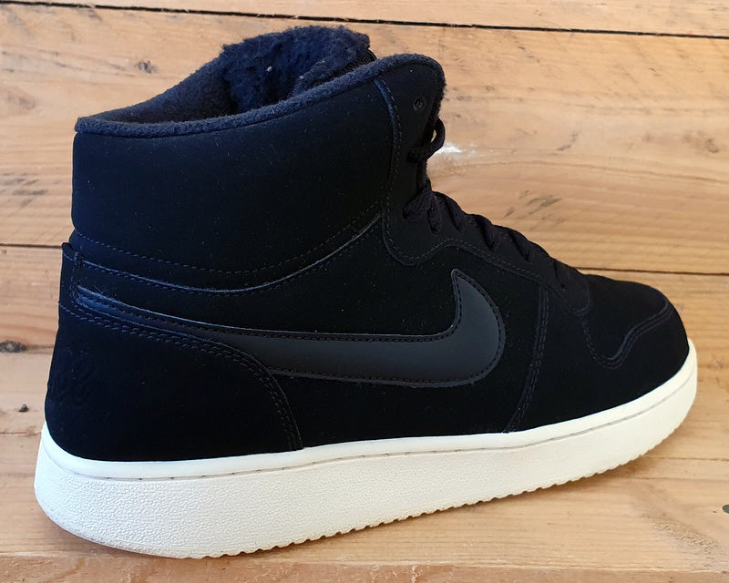 Nike Ebernon Mid SE Suede Trainers UK8.5/US9.5/EU43 AQ8125-001 Black Sail