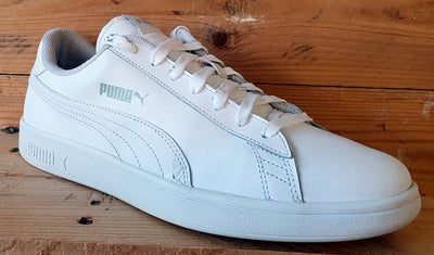 Puma Smash V2 Low Leather Trainers UK9/US10/EU43 365215-07 Triple White