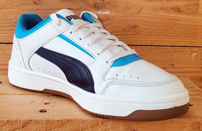 Puma Rebound Joy Low Leather Trainers UK8/US9/EU42 380747-07 White/Blue/Black
