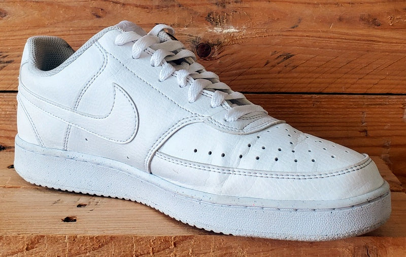 Nike Court Vision Low Leather Trainers UK9/US10/EU44 DH2987-100 Triple White