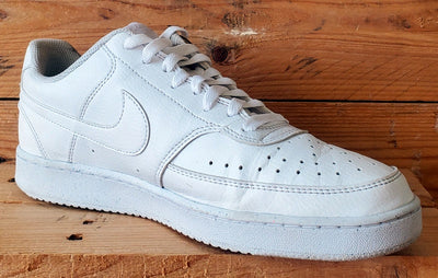 Nike Court Vision Low Leather Trainers UK9/US10/EU44 DH2987-100 Triple White
