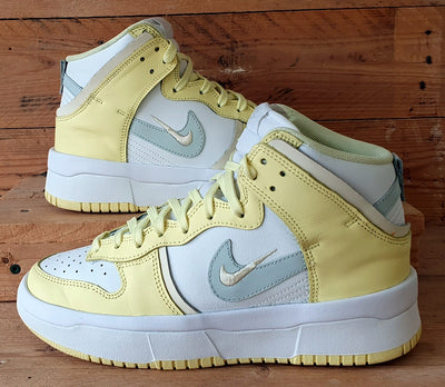 Nike Dunk High Up Rebel Leather Trainers UK5.5/US8/EU39 DH3718-105 Lemon Yellow