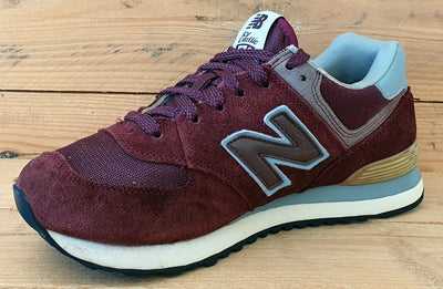 New Balance 574 Low Textile/Suede Trainers UK6.5/US7/EU40 ML574 Burgundy